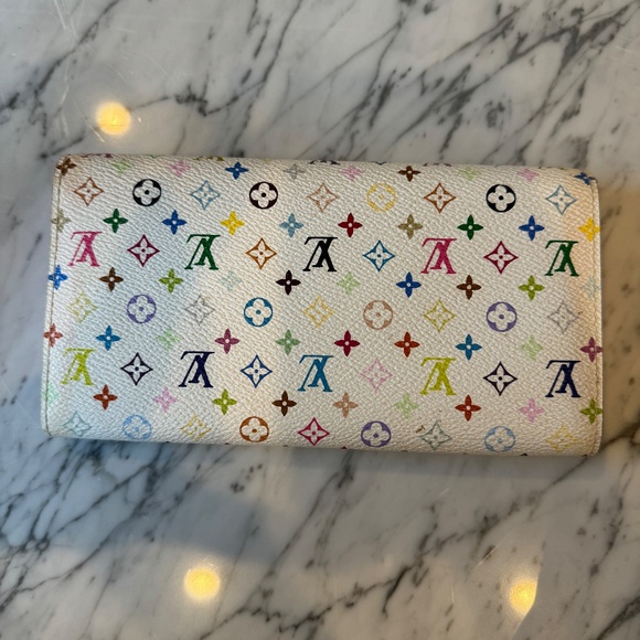 Louis Vuitton White Monogram Multicolored Sarah Wallet, Limited Edition! - Picture 9 of 11